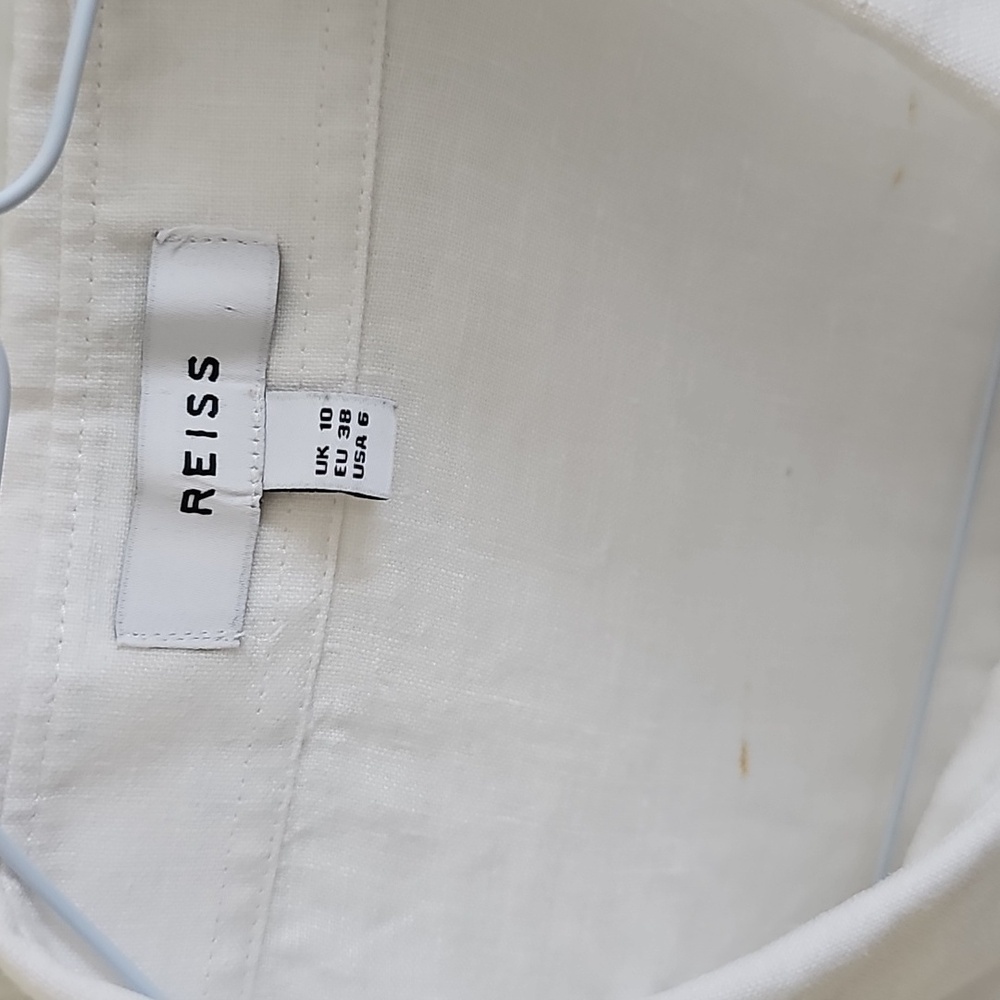 REISS Campbell 100% Lightweight Linen Button Down Shirt USA 6 - Picture 3 of 4